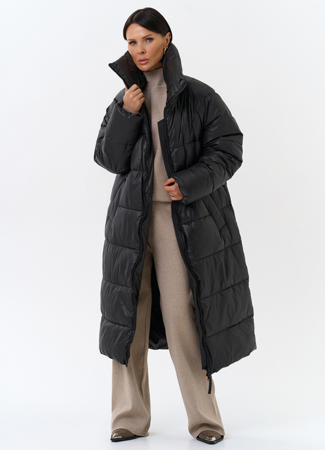 Женский пуховик с воротником стойкой модель № 31741 универмаг малина