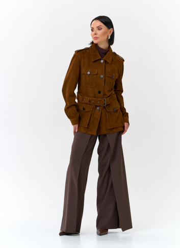 Куртка - сафари женская из натуральной замши