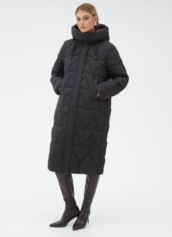 Женский пуховик черного цвета