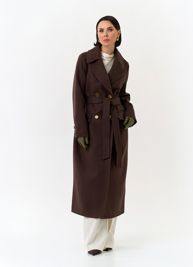 Женское пальто с английским воротником модель № 32806 в кредит