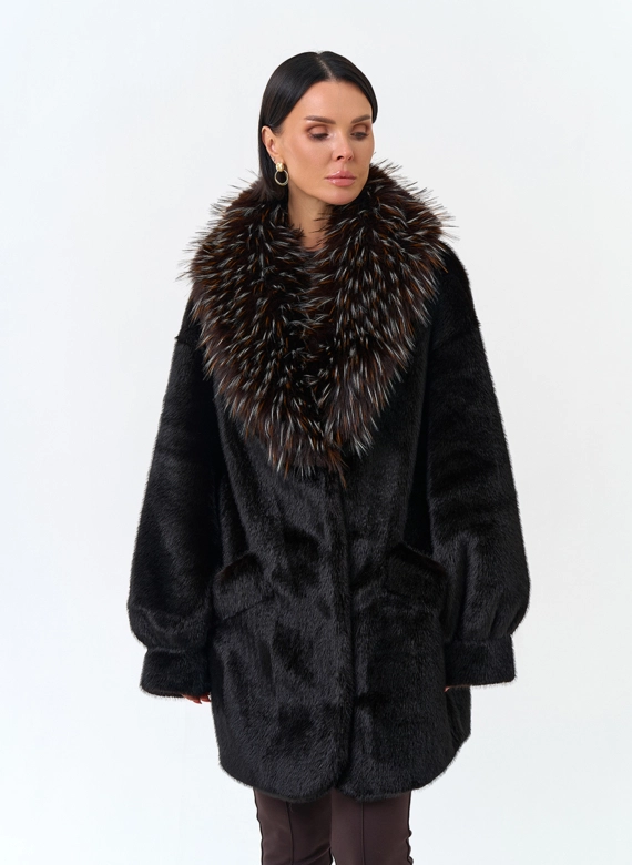 Женская шуба из эко меха фото