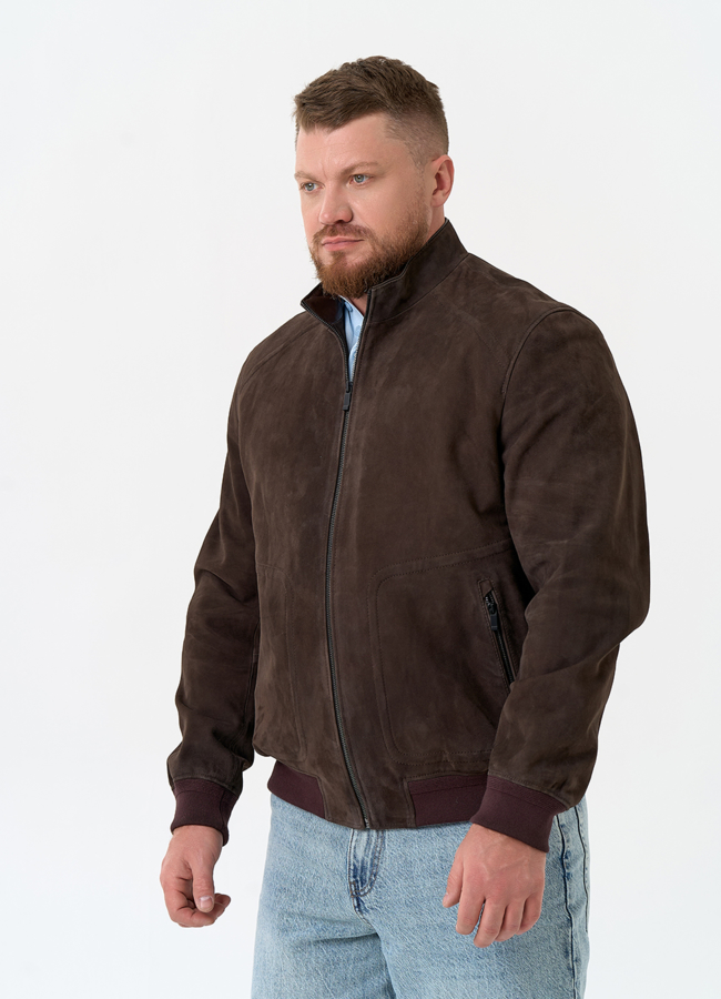 Мужская куртка бомбер из натуральной замши модель № 32550 универмаг малина