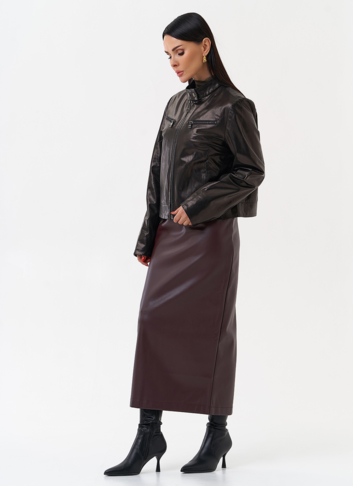 Женская кожаная куртка мото