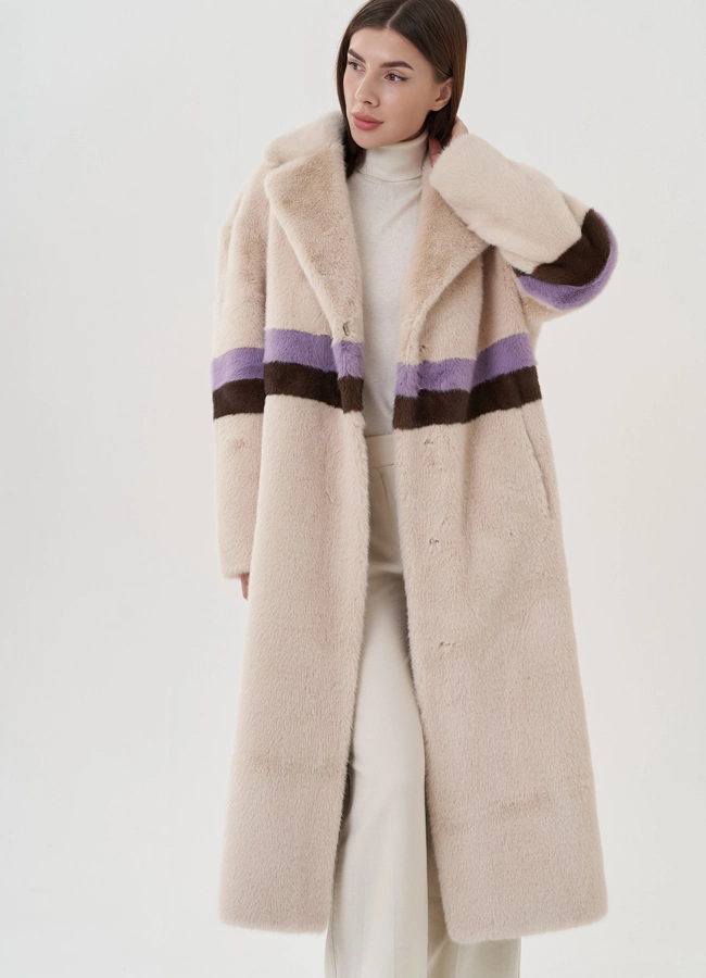 Женское пальто из эко меха  модель № 25737 универмаг малина
