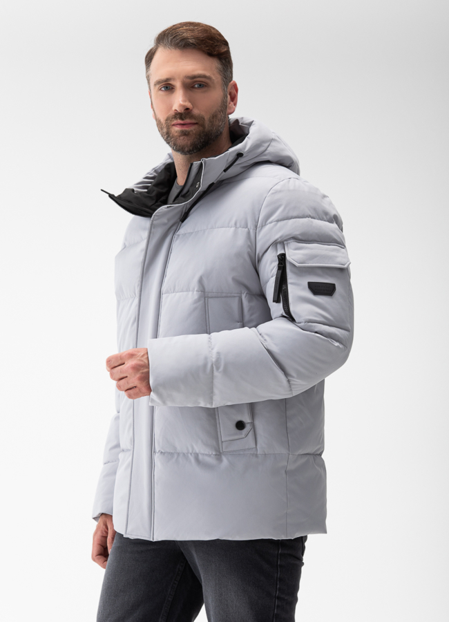 фото Мужской пуховик с капюшоном  модель № 27996