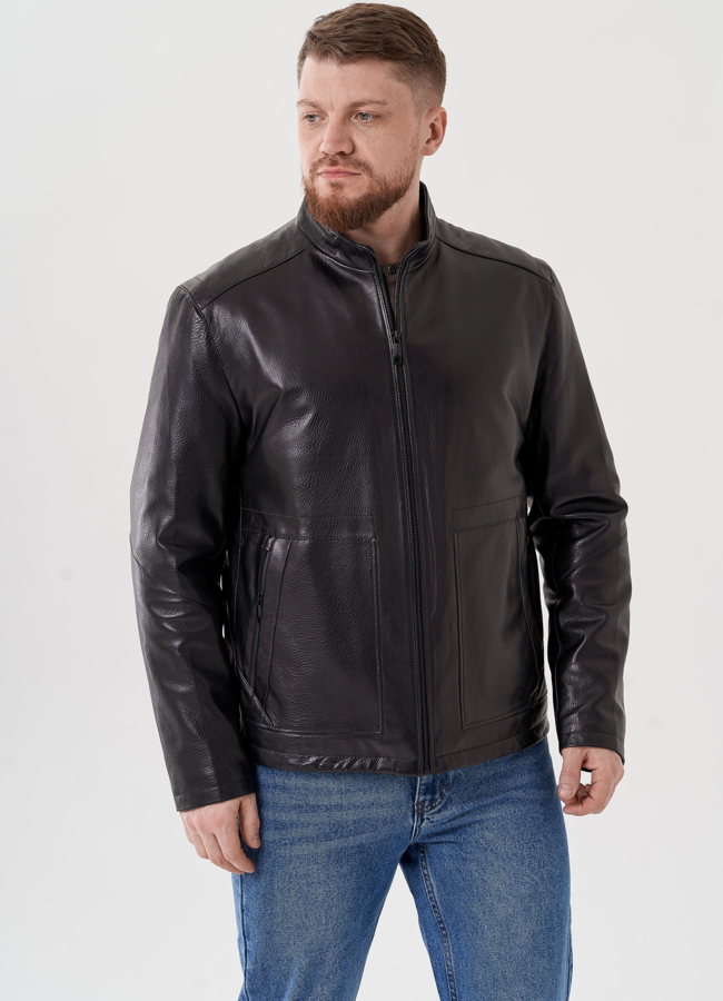 Мужская кожаная куртка  модель № 24436 универмаг малина