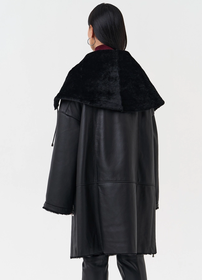 Натуральная дубленка модель № 28693 универмаг малина