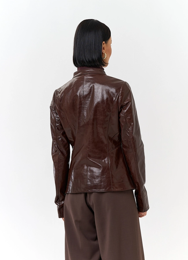 фото Женская куртка из натуральной кожи модель № 32741