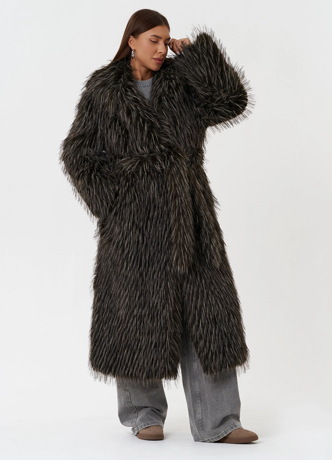 Шуба из эко меха под лису модель № 28679 универмаг малина