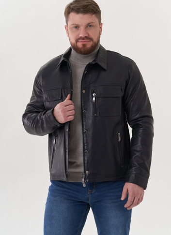 Мужская куртка "рубашка" из натуральной кожи
