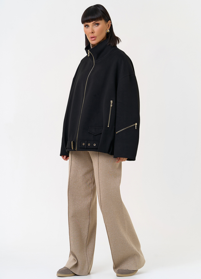 Женское пальто бомбер с воротником стойкой модель № 31554 в рассрочку