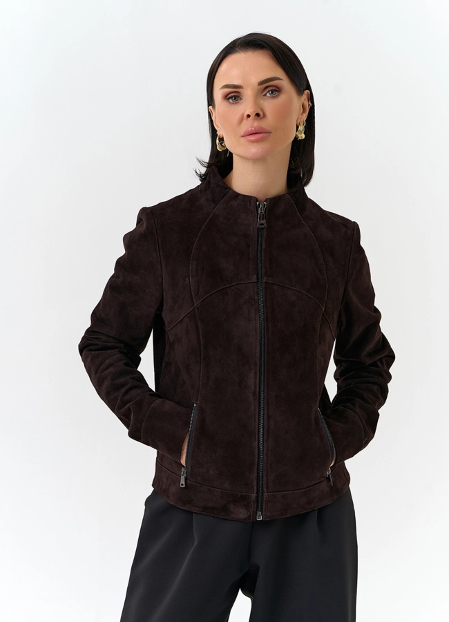 Женская куртка из натуральной замши модель № 32523 универмаг малина
