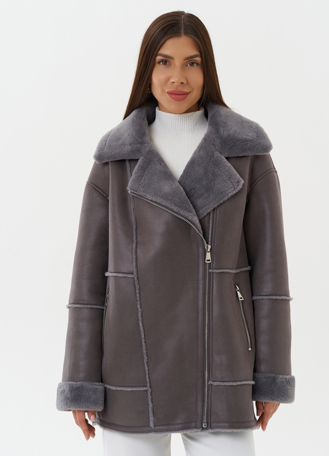 Женская дубленка из эко кожи модель № 27762 в кредит