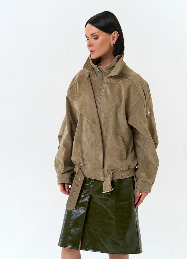 Женская куртка из эко замши модель № 33152 универмаг малина