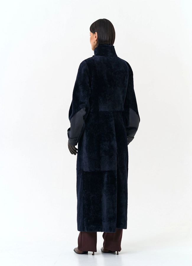 Женская двухсторонняя дубленка с шарфом модель № 34208 в кредит фото