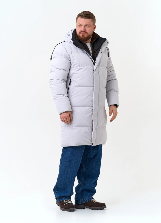 Мужской пуховик с капюшоном модель № 34078 универмаг малина фото