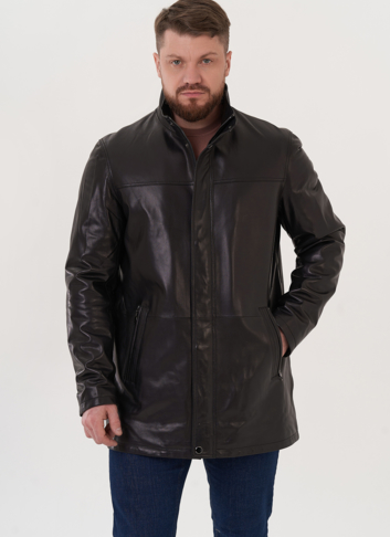 Удлиненная куртка из натуральной кожи