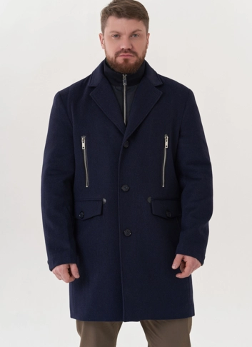 Мужское пальто синего цвета Мужское пальто синего цвета