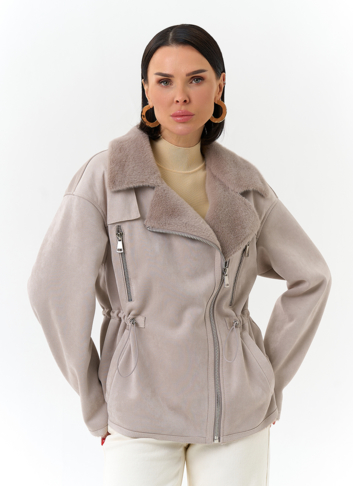 Женская дубленка из эко замши