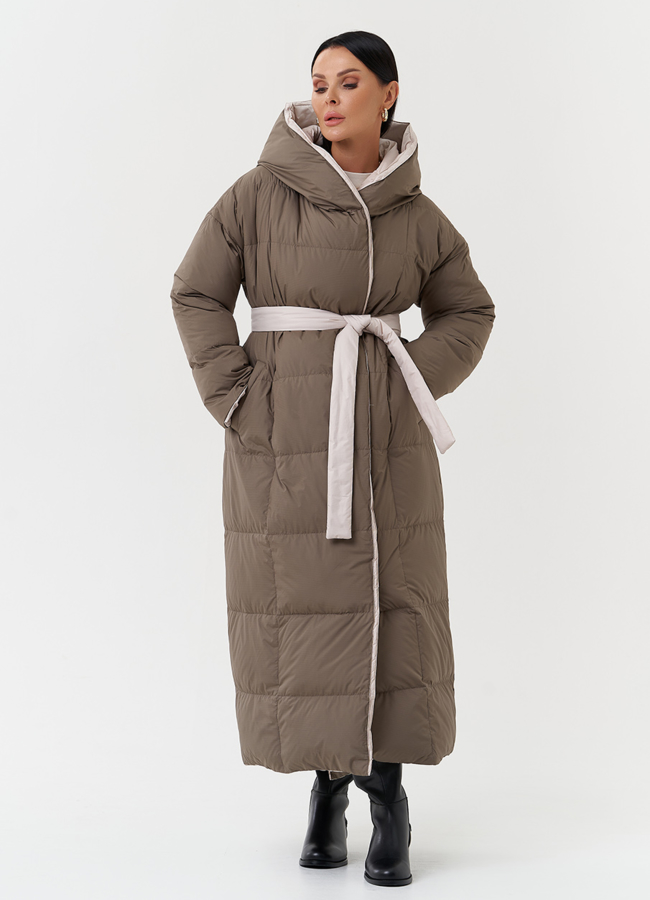 фото Двухсторонний пуховик с капюшоном модель № 28818