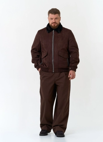 Мужская утепленная куртка из эко замши фото