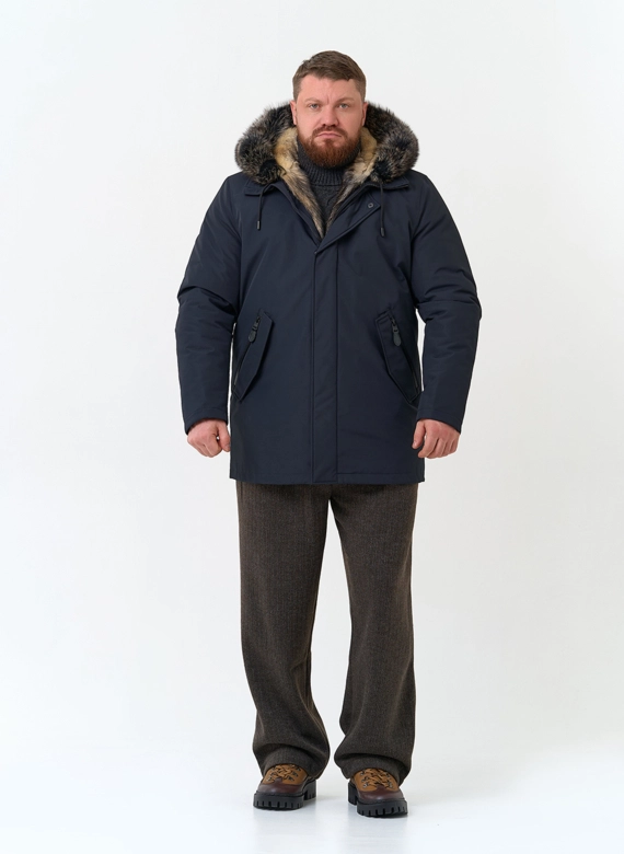 Парка мужская на мехе из волка фото