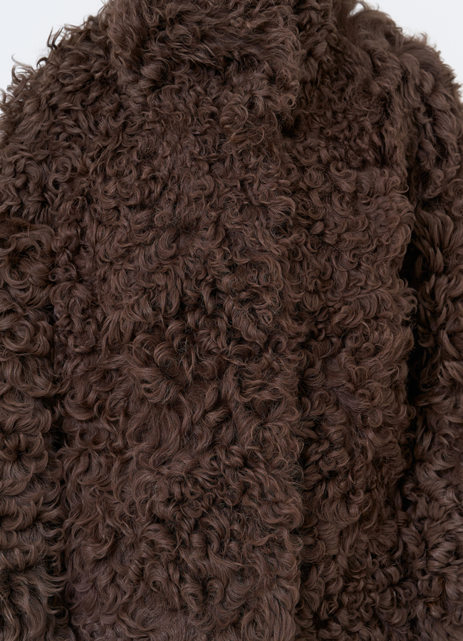 Женская двухсторонняя дубленка с воротником стойкой  модель № 31913 универмаг малина