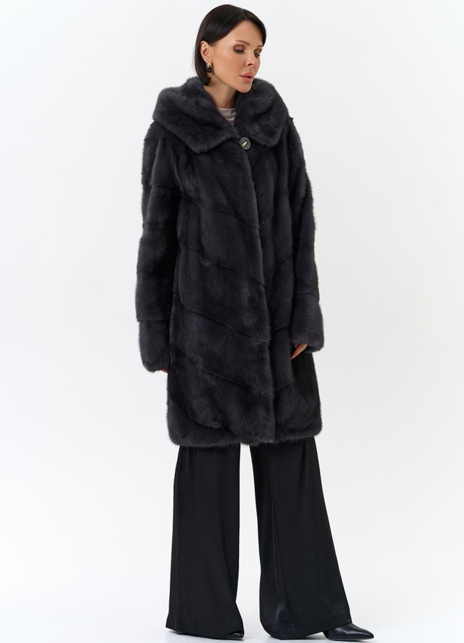 Норковая шуба - баллон модель № 24735 универмаг малина