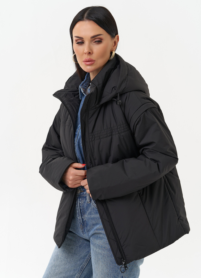 Женская утепленная куртка со съемными рукавами модель № 30011 универмаг малина